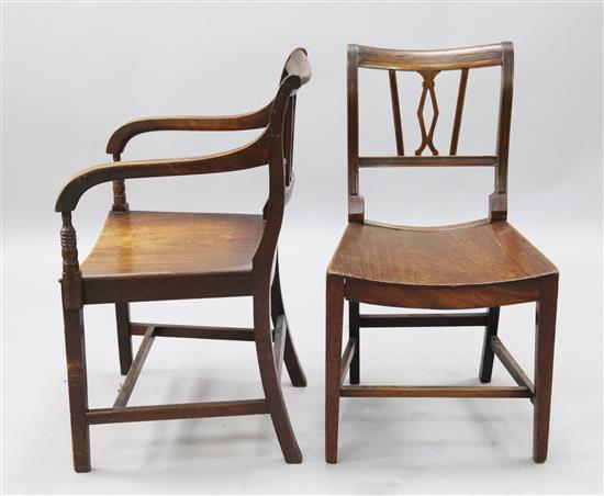 A set of eight Regency mahogany cottage dining chairs, H.2ft 9in.